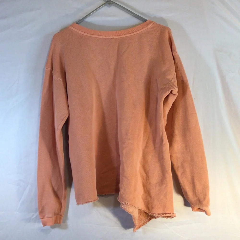 Sundance Women's Sweatshirt Peach Size Large Clementine Fields Embroidered Boho - Picture 2 of 9